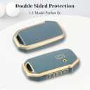 for Kia Key Fob Cover with Keychain, TPU Protector Key Fob Case Shell for Kia Ceed Cerato Forte NIRO Seltos Sorento Soul Sportage Telluride Smart Keyless Remote Key (Gold Blue)