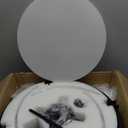 4-Light Black Texture Glass Drum Chandelier, 20.5" Modern Round Light Fixture for Dining Room Bedroom Foyer Living Room Entryway Kitchen