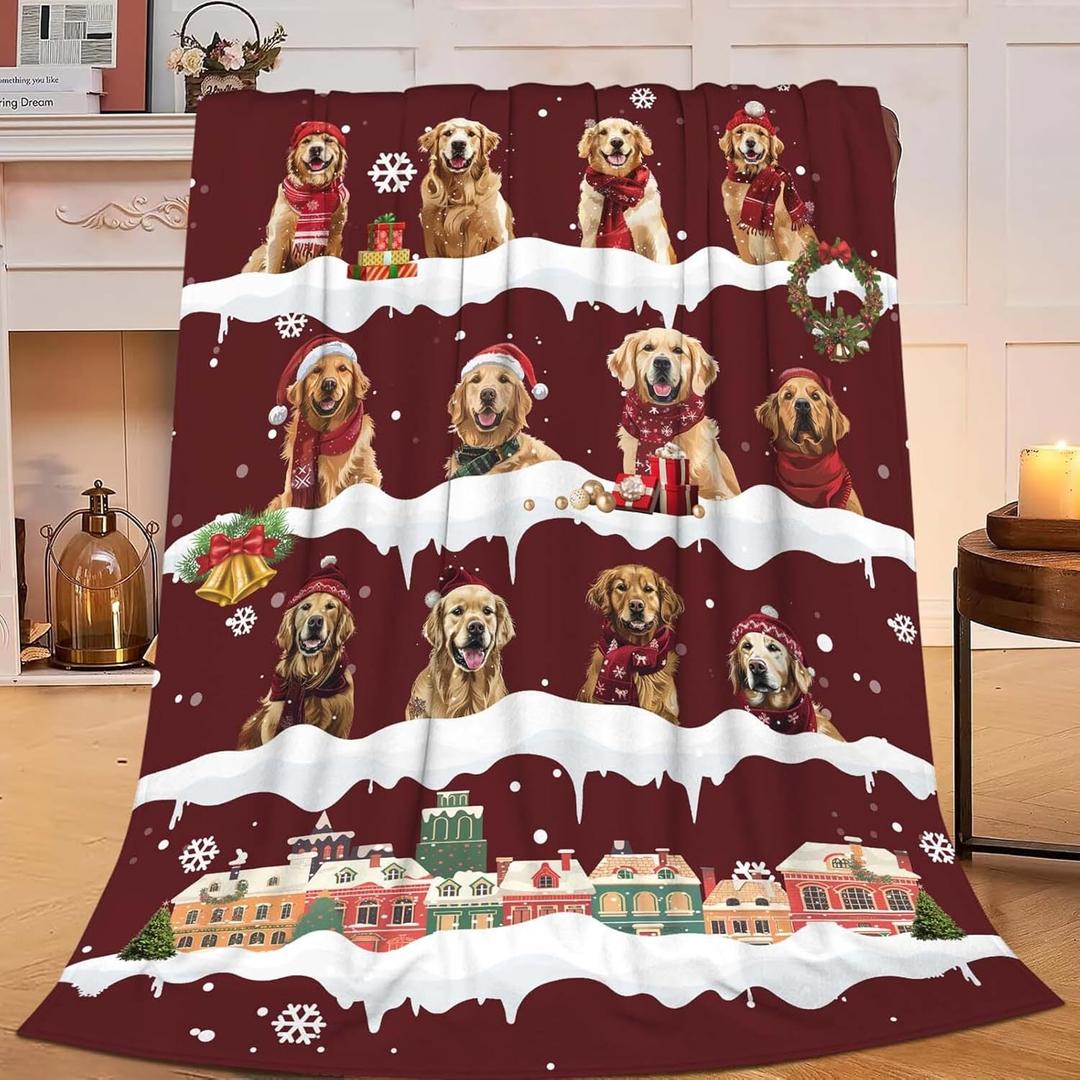 Golden Retriever Throw Blanket Golden Retriever Dog Stuff Gifts for Kids Girls Boys Adults Women Man Soft Cozy Warm Plush Fluffy Fuzzy Fleece Blanket Decor 40''X50''