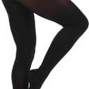 Frola Women's 80 Denier Soft Semi Opaque Solid Color Footed Pantyhose Tights Blue L