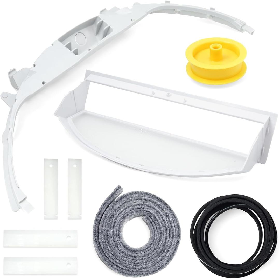 WE49X20697 Dryer Repair & Maintenance Kit Compatible with GE Select Dryers, Include WE18X25100 Lint Filter WE3M26 Bearing WE12X83 Idler Pulley WE12M29 Drive Belt Felt Seal and Glide Slides