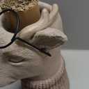 Napco Reindeer Wearing Sweater and Glasses - 7.25 Inch Tan Cement Standing Indoor or Outdoor Planter Pot