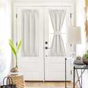 NICETOWN Full Blackout Door Curtains, Thermal Insulated French Door Covering for Privacy, Room Darkening Window Curtains for Living Room Kitchen (Ivory White, 26W x 40L, 1 PC)