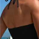 Milumia Women's Tankini Sets Two Piece Halter Cut Out Bathing Suits Tummy Control Swimsuit Flowy Swimwear Black Large
