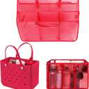 XYFuuee Beach Bag Organizer Inserts for Medium Bogg Bag Accessories, Original Small Lightweight Mesh Insert Divider Pouch, Organizing Rubber Tote Bags, Save Storage Space (Red-M)