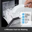 Antarctic Star Ice Maker, Portable Ice Machine with Self-Cleaning Function, 8 Cubes in 6 Mins Fast Countertop Ice Making, Compact Ice Cube Maker for Home, Kitchen, RV, Travel, Stainless Steel