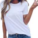 LOVFEE Women's Basic Cotton Crewneck O-Neck Short Sleeve Loose Casual T-Shirts (X-Large)