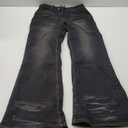 HOXIJIA Women Low Rised Wide Leg Denim Pants Y2k Solid Baggy Flared Hem Jeans Stretch Bell Bottom Trousers (Small, Black)