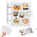 8 Pcs Mini Enamel Pin Display Book Gift Clear Collection Travel Trading Binder Holder Badge Book Storage Organizer up to 36 1-inch Enamel Pins for Travel Collectors (White,4.61x3.94 in)