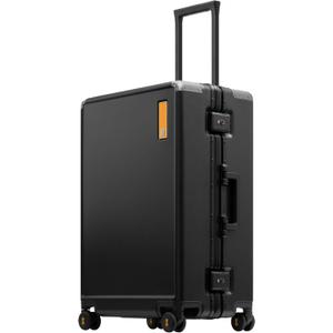 LEVEL8 Zipperless Checked Luggage with Aluminum Frame, Upgraded Medium Hardside Suitcase with Spinner Wheels, Metal Travel Luggage with Double Tsa Locks, 24 Inch, Black LEVEL8 Zipperless Checked Luggage with Aluminum Frame, Upgraded Medium Hardside Suitcase with Spinner Wheels, Metal Travel Luggage with Double Tsa Locks, 24 Inch, Black