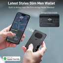 Wallet for Men, Slim Minimalist Wallet Card Holder with Location Tracking, Build in Airtag Chip Compatible with Apple Find My, RFID-Blocking Smart Air Wallet with Money Clip (Black Carbon Fiber)