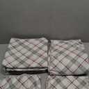 Comfort Spaces Cotton Flannel Sheets Full Size, Ultra Soft Flannel Sheet Set with 12" Elastic Pocket , Plaid Print Warm Flannel Bedding, Grey/Red Plaid 4 Piece