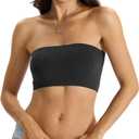 EasyGala Womens Double Lined Tube Tops Crop Tank Top Non-Padded Strapless Bandeau Shirts Sexy Going Out Tops Summer 2026 (Black, S)