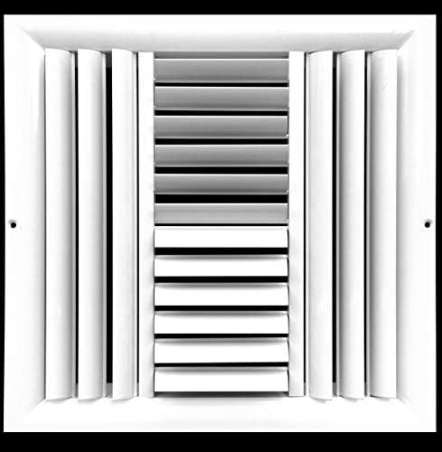 HVAC Premium 12''w X 12''h 4Way Aluminum Curved Blade Adjustable Air Supply HVAC Diffuser - Vent Duct Cover [Outer Dimensions: 13.65''w X 13.65''h]