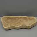 Nuogo 1 Pack 16 Inch Wavy Live Edge Dough Bowl Large Size Wood Rustic Dough Bowl Decorative for DIY Farmhouse Home Supplies Kitchen Decoration(Light Color)