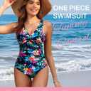 Holipick Women Tummy Control One Piece Swimsuit - Push Up Bathing Suit Full Coverage Slimming Swimwear (Black, M)