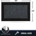 PURRUGS Dirt Trapping Door Mat 24" x 36", Non-Slip Washable Entry Mat, Dog Doormat, Front Door Mat, Super Absorbent Entrance Mat for Muddy Shoes & Paws, Bluish Grey & Charcoal