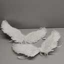 2 Pieces Angel Feather Floating Wings Halloween Costume with Elastic Straps for Women Adults Cosplay(23.62 x 15.75 Inch,White)