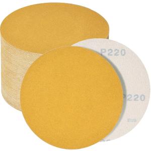 6-Inch No Hole 220 Grit Sandpaper Discs,Box of 70, Hook and Loop Backing for Random Orbital or DA Sander, Finishing Medium Sanding Abrasive Automotive Paint, Woodworking Wood, Metal