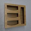 Hoeapzl Food Bag Storage Organizer For Kitchen Drawer, Bamboo Baggie Holder, Solimo, Glad, Hefty For Gallon, Quart, Sandwich And Snack Variety Size Bags(1 Box 4 Slots)