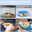 KooMall 12 10 8 Inch Multi-use Microwave Mat, Trivet, Pot Holders, Drying, Baking, Place Mat, Utensils Rest, Silicone Cover Pad for Hot Pot Pans Bowls Plates Dishes Kitchen Counter,Heat Resistant,Blue