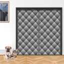 Magnetic Thermal Insulated Door Screen, Sunmoxia Upgraded Oxford Cloth with Thicken Polyester Fiberfill Door Curtain, Weatherproof Insulation Cover Blanket for Winter, Fits Door up to 72" x 80"