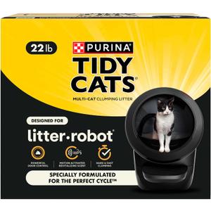 Purina Tidy Cats Cat Odor Control Litter for Litter-Robot Clumping litter for Litter Robot 4 and previous models, maintains strong clumps, Multicat litter,  Capacity 22 pounds