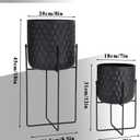 TRIROCKS Set of 2 Planters with Stand Indoor Outdoor Metal Plant Stand 8 * 18 &7 * 12 "Modern Planters Flower Pots for Living Room Corner Kitchen Office Garden Balcony Patio Decor(Black)