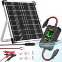 SUNAPEX 12V Solar Battery Charger: 25W Waterproof Solar Panel Kit- Aluminum Trickle Charger for Car Battery with MPPT Controller - Battery Tender Motorcycle Boat Marine RV Trailer Tractor Truck