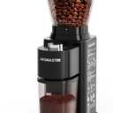 Aromaster Coffee Bean Grinder with 48 Gind Settings, Conical Burr Coffee Grinder for Home Use,Stainless Steel,40 Seconds Adjustable Timer,Anti-static,Easy to Clean with Brush,Black