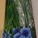 Outdoor Artificial Fake Flowers,24 Bundles UV Resistant Faux Outdoor Plastic Flower Plants for Outside Indoor Decorations(Blue)