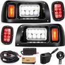 Club Car DS Golf Cart 12V Headlight & Tail Light Kit with Turn Signals & Brake Lights, Fits Gas & Electric Models