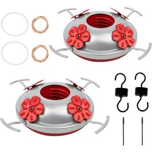 Hummingbird Feeder Accessories Set - Includes Base, Moat Hook, Seal Rings, Brushes and Burlap Lanyard