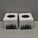 2 Pcs Christmas Tissue Boxes Cover 6 Inch Christmas Winter Holiday Xmas Pine Trees Square Tissue Case Cover Holder T for Square Wooden Decorative for Home Living Room Bathroom Office Decor