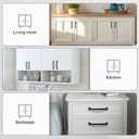 5 Inch Hole Centers Black Solid Zinc Alloy Cabinet Handles (6 Pack) - Vintage Kitchen Drawer Pulls & Dresser Pulls, Durable Cabinet Hardware