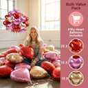18 Inch Red & Pink & Champagne Gold Heart Balloons, 30 Pcs Heart Shaped Foil Balloons for Valentines Day, Wedding, Birthday - 10 Red, 10 Pink, 10 Champagne Gold Balloons set- Support Helium