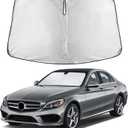EcoNour Windshield Sunshade Compatible for Mercedes Benz C Class 2008-2019 2020 2021, W205 C250 C300 C400 Sun Visor for Front Windshield & Window Sun Shade Cover, UV Heat Protector, Car Accessories