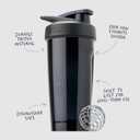 BlenderBottle Sport Shaker Bottle with Wire Whisk, 24-Ounce, Black Protein Shakes & Hydration for Athletes & Fitness Enthusiasts, Easy Mixing, Durable & Lightweight, Lockable Lid