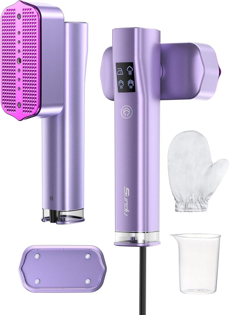 Steamer for Clothes,Sundu Portable 2-in-1 Travel Steamer&Iron,15s Fast Heat-up,100ml Water Tank,Ironing Gloves,25 Min Powerful Continuous Steam,1200W&4 Modes Light Steam Iron for Travel&Home(Violet)
