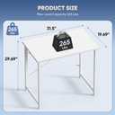 DUMOS 32 Inch Small Computer Desk for Home Office, Modern Study Writing Gaming Work Table Simple Style for Bedroom with X-Shaped ReInchforcement, White