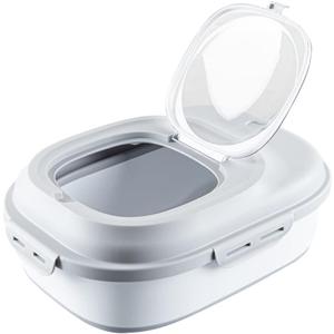 Restaurantware-17.7 x 13 x 14.8 Inch Collapsible Container, 1 Durable Storage Container - Built-In Handles, Gray Plastic Household Organizer With Handles, Collapsible, For Home Purpose And More