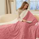Heated Blanket Twin Size 62"X84" Pink - Soft Thick Warm Sherpa Electric Blanket for Winter with 5 Fast Heating Levels & 10hrs Auto Off for Women Gift, Overheating Protection for Office Bed