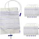 [10 Pack] Urinary Drainage Bag, Foley Catheter Bag with Anti-Reflux Valve, 2000mL Urine Bags with Easy Drain Switch, Drain Bags for Home and Hospitals Health Aids