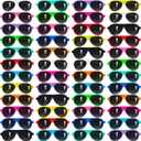 TOODOO 60 Packs Kids Sunglasses Bulk Sunglasses for Kids and Adults Neon Glasses with Dark Lenses 80's Style for Party Favor (Multicolor)