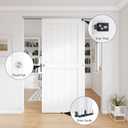 6FT Bypass Door Hardware, Closet Door Track Kit, Top-Mounted Style, Made of Heavy Duty Aluminum, Smoothly and Quietly, for 2 Doors System - Fit Min Door Panel Width of 36.5in, Silver