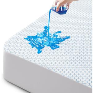 Cooling Mattress Protector King, Waterproof Fitted Sheet Elasticized Mattress Pad Cover 8"-21" Deep Pocket Mattress Cover with Elastic Rubber BandK, 78"80" (White)