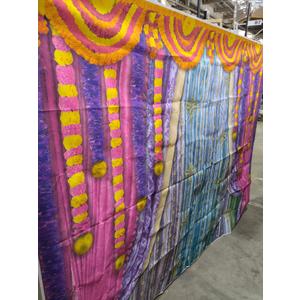 Marigold Garland for Decoration 5 Pcs of 5 feet Long Strands Artificial Marigold Flowers, Indian Décor for Pooja, (Marigold Mix Color 5pcs) 94"x71"