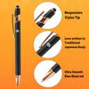 ZENTO Signature Model Ballpoint Pen Champagne Gold 0.7mm Ink Color Black UBZH07.25 With Original Stylus Ballpoint Touch Pen