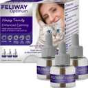 FELIWAY Optimum 3 x 30 Day Cat Calming Refills for Pheromone Diffuser, 3 x 48ml Value Pack - Helps Reduce Common Signs of Stress in Cats & Kittens, Enhanced Calming