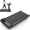 Walking Pad Treadmill with Incline, Portable Under Desk Treadmill for Home Small Spaces Office, 300 lb Capacity, 2.5HP (Black-No Handle)